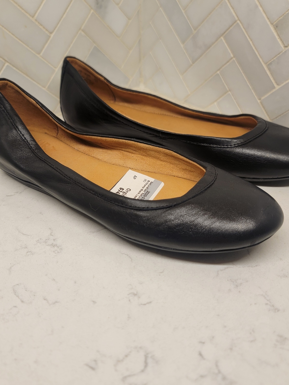 Naturalizer Black Leather Ballet Flats